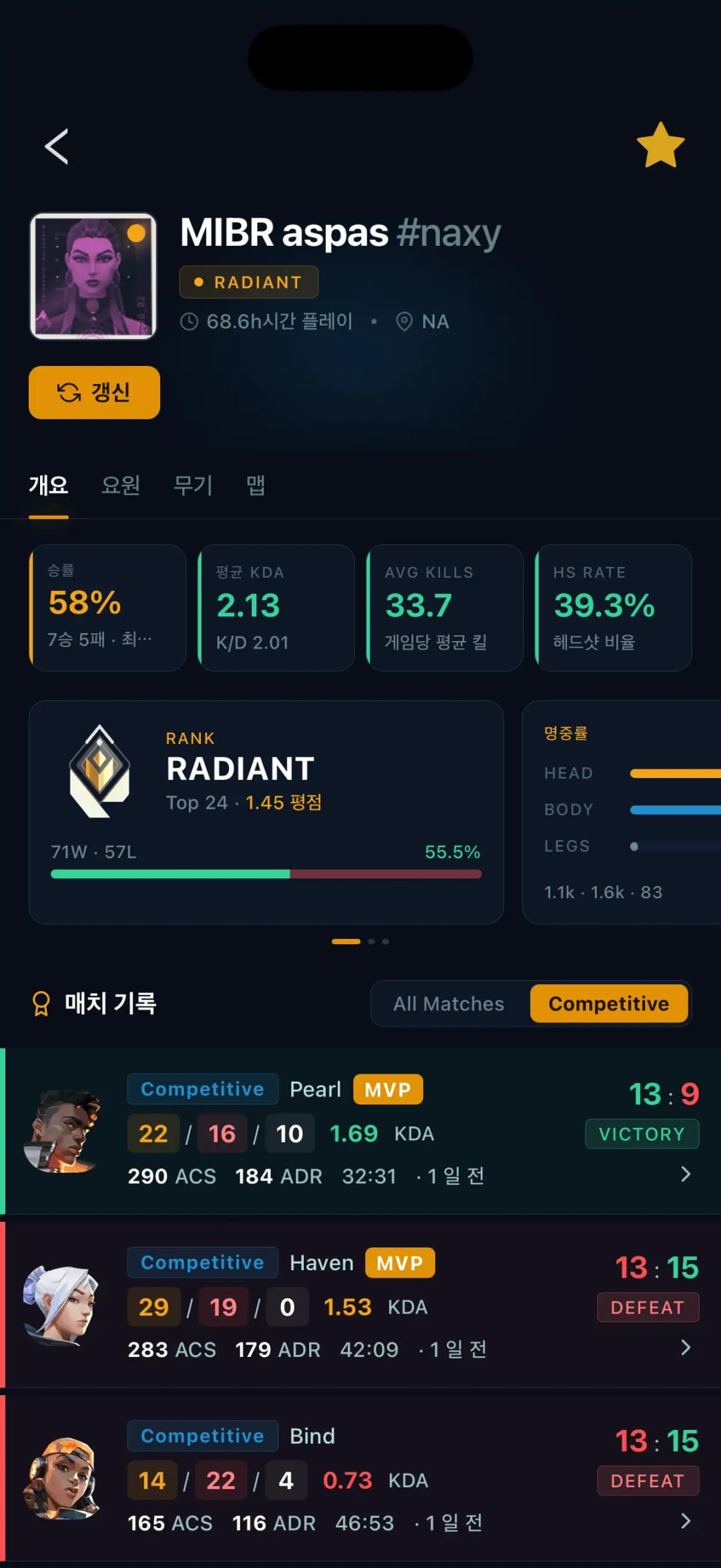 플레이어 프로필